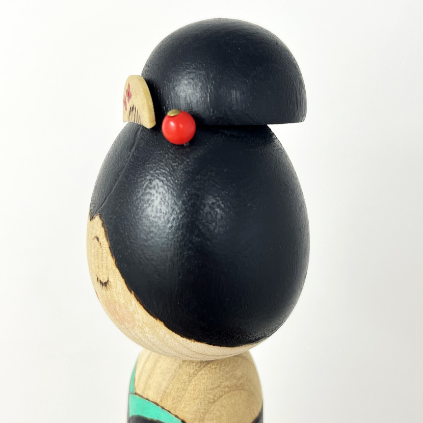 Rara kokeshi vintage da collezione "Iki" - "Eleganza" del Maestro Sansaku Sekiguchi (37,5 cm) - immagine 10