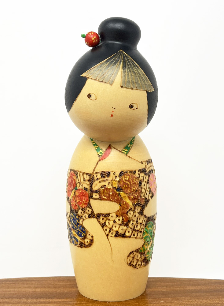 Rara kokeshi vintage "Hana kanzashi" - "Fermaglio Floreale" di Tatsuo Kato