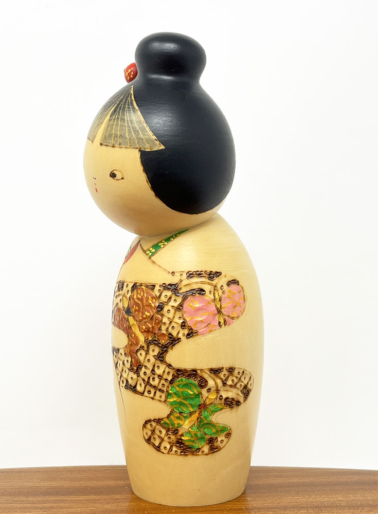 Rara kokeshi vintage "Hana kanzashi" - "Fermaglio Floreale" di Tatsuo Kato - immagine 2