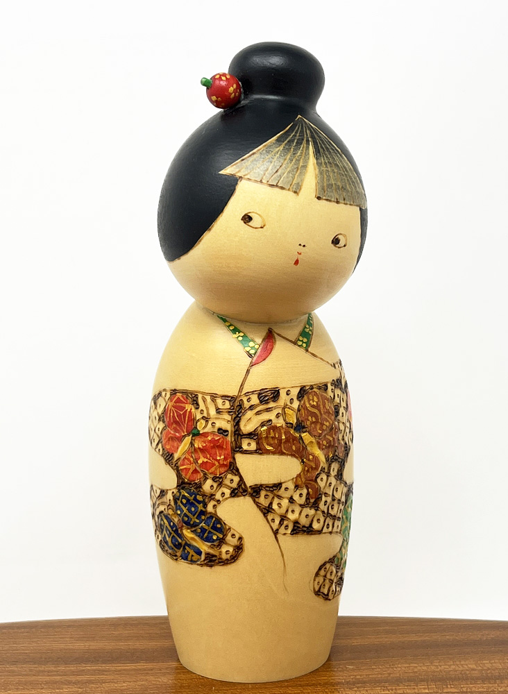 Rara kokeshi vintage "Hana kanzashi" - "Fermaglio Floreale" di Tatsuo Kato - immagine 4