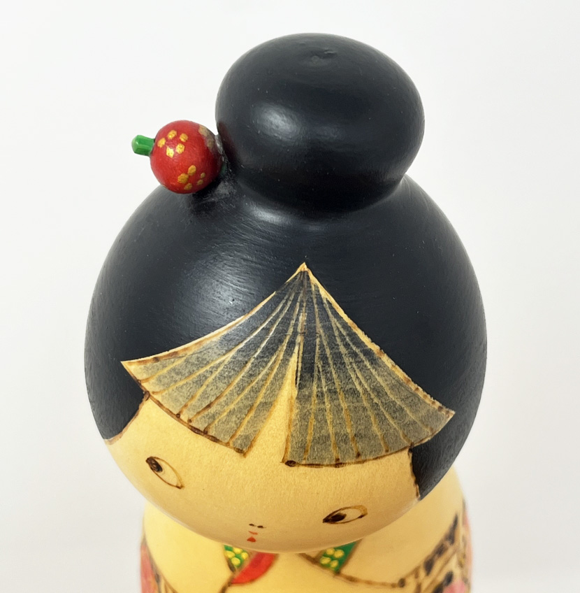 Rara kokeshi vintage "Hana kanzashi" - "Fermaglio Floreale" di Tatsuo Kato - immagine 5