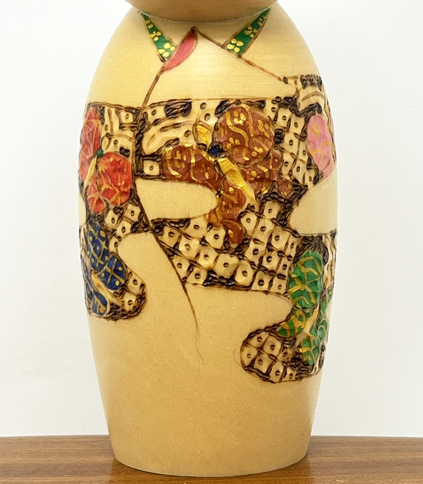 Rara kokeshi vintage "Hana kanzashi" - "Fermaglio Floreale" di Tatsuo Kato - immagine 6