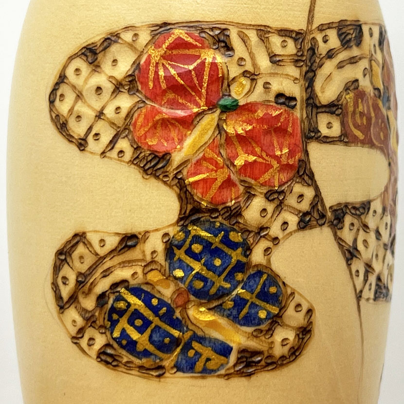 Rara kokeshi vintage "Hana kanzashi" - "Fermaglio Floreale" di Tatsuo Kato - immagine 8