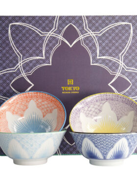 Set 4 ciotole giapponesi “Lily Flower” – colori assortiti