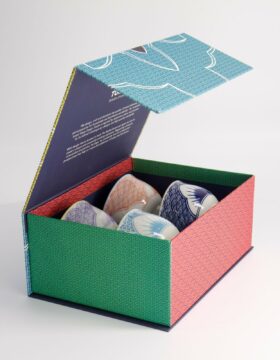 Set 4 tazzine giapponesi “Lily Flower” – colori assortiti