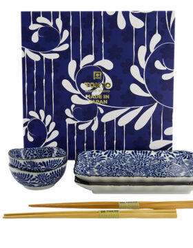 Set sushi giapponese “Aizome Karakusa” – Gift set 6 pezzi