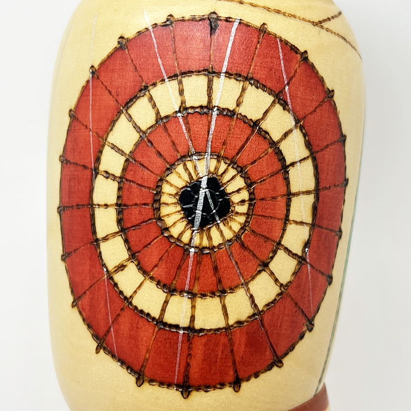 Esclusiva kokeshi vintage da collezione "Ame" - "Pioggia" di Sansaku Sekiguchi, figura femminile (35 cm) - immagine 8