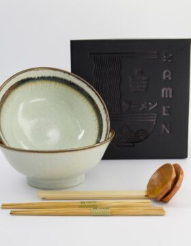 Set ramen giapponese “Wasabi” beige – Gift set 6 pezzi