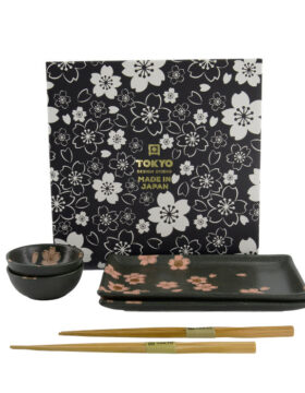 Set sushi giapponese “Sakura Black” – Gift set 6 pezzi