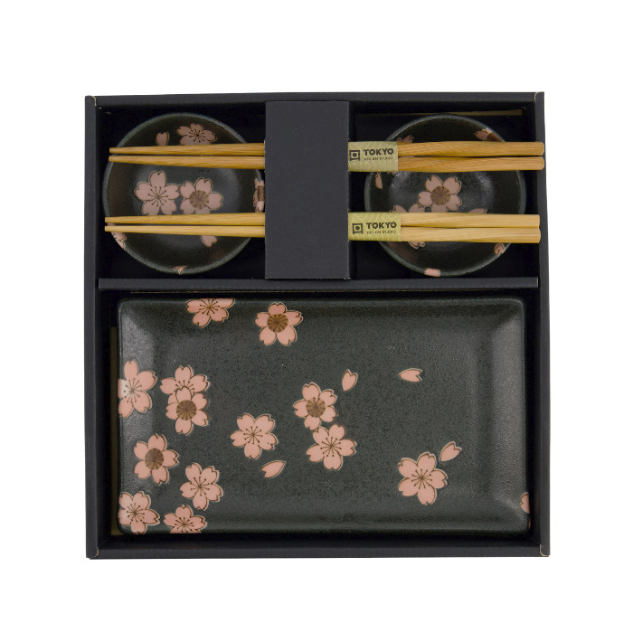 Set sushi giapponese “Sakura Black” – Gift set 6 pezzi - immagine 5