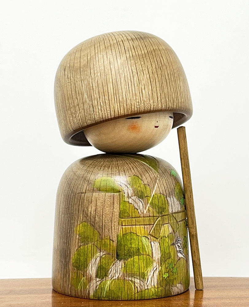 Esclusiva Kokeshi Santoka "Samidare" - "Pioggia di Maggio" di Fumio Tomidokoro (Pezzo unico) - immagine 4