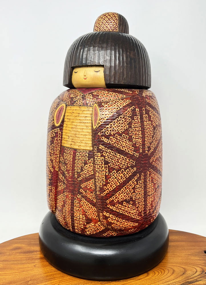 Premiata kokeshi vintage da collezione "Kanoko" di Sansaku Sekiguchi (40 cm) - immagine 2