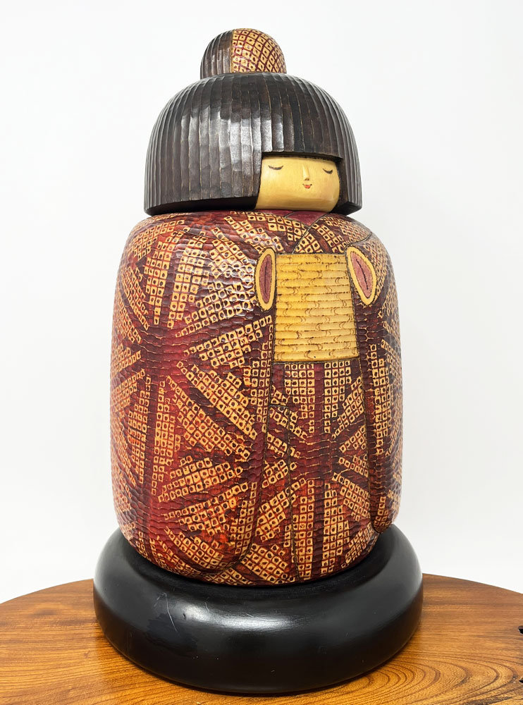 Premiata kokeshi vintage da collezione "Kanoko" di Sansaku Sekiguchi (40 cm) - immagine 5