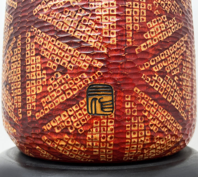 Premiata kokeshi vintage da collezione "Kanoko" di Sansaku Sekiguchi (40 cm) - immagine 15