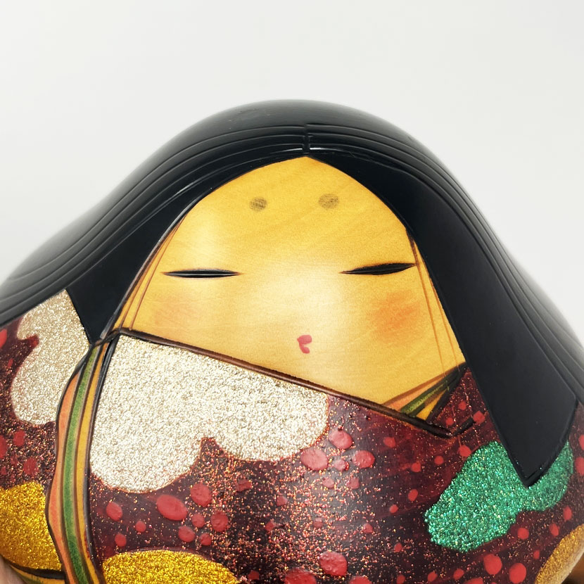 Rara coppia di kokeshi vintage "Kaen" - "Celebrazione dei Fiori" di Toa Sekiguchi - immagine 8