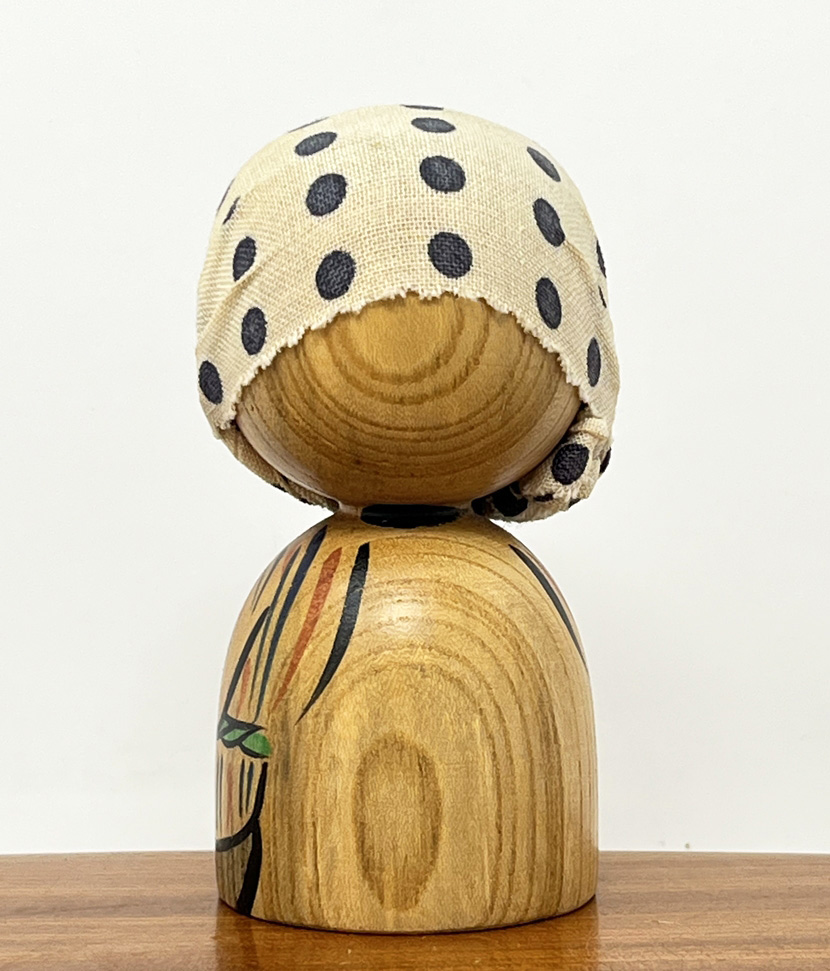Rara kokeshi vintage "Ubriacone" di Miura Setsuko - immagine 4