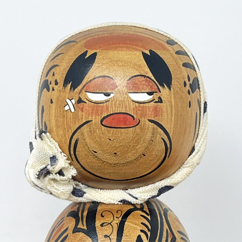 Rara kokeshi vintage "Ubriacone" di Miura Setsuko - immagine 6
