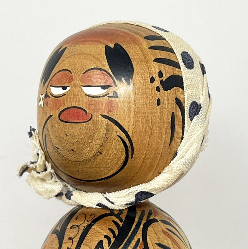 Rara kokeshi vintage "Ubriacone" di Miura Setsuko - immagine 9