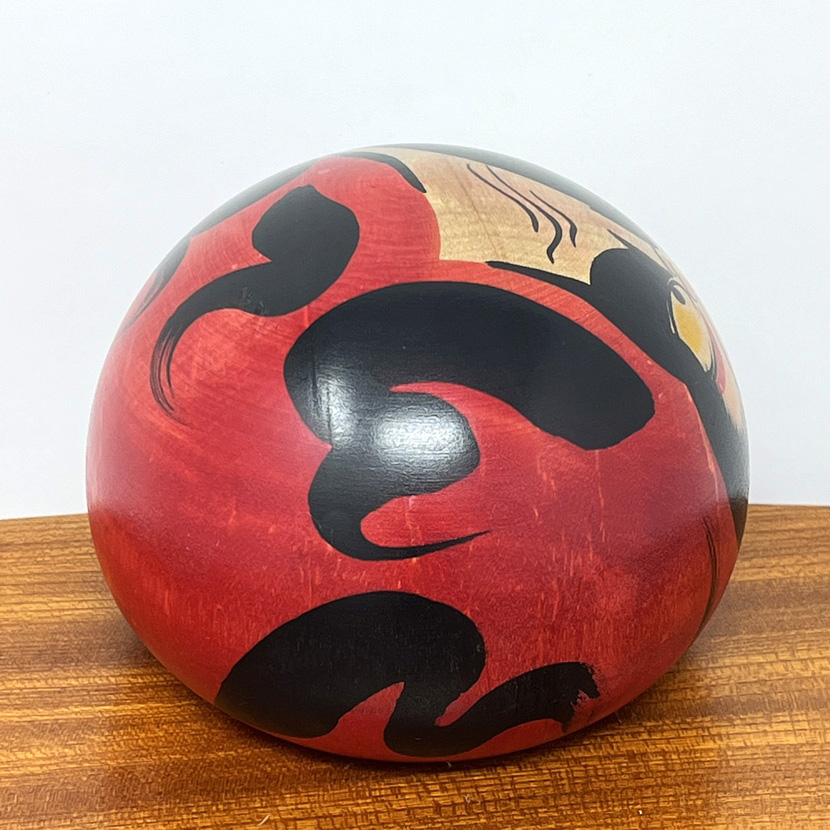 Raro Daruma Kokeshi vintage Tsugaru commissionato dalla Sony Family Club, Inc. di Yoshiki Sato - immagine 5