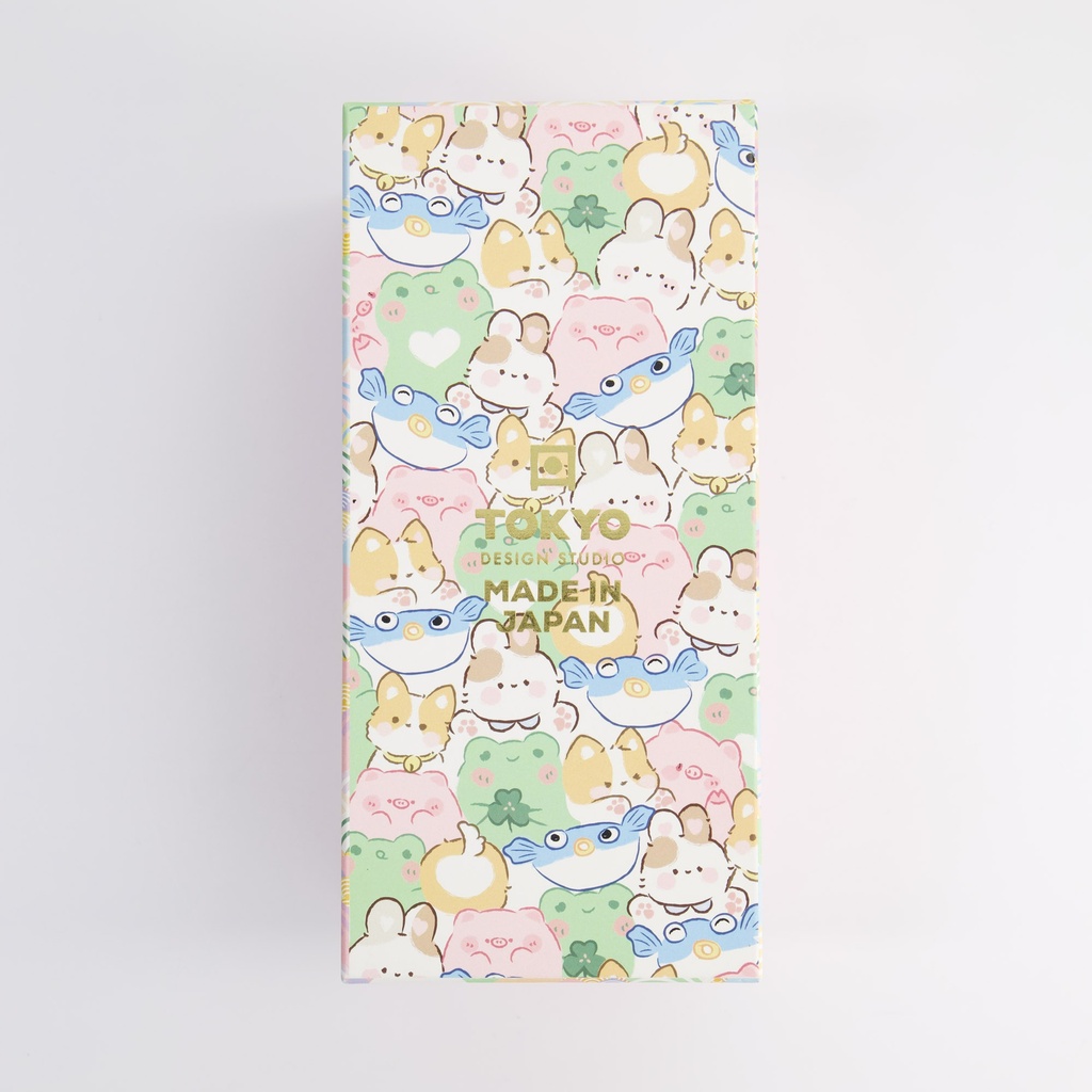 Set 4 ciotole da riso giapponesi Kawaii Lucky Cat rosa e blu – Tokyo Design Studio - immagine 6