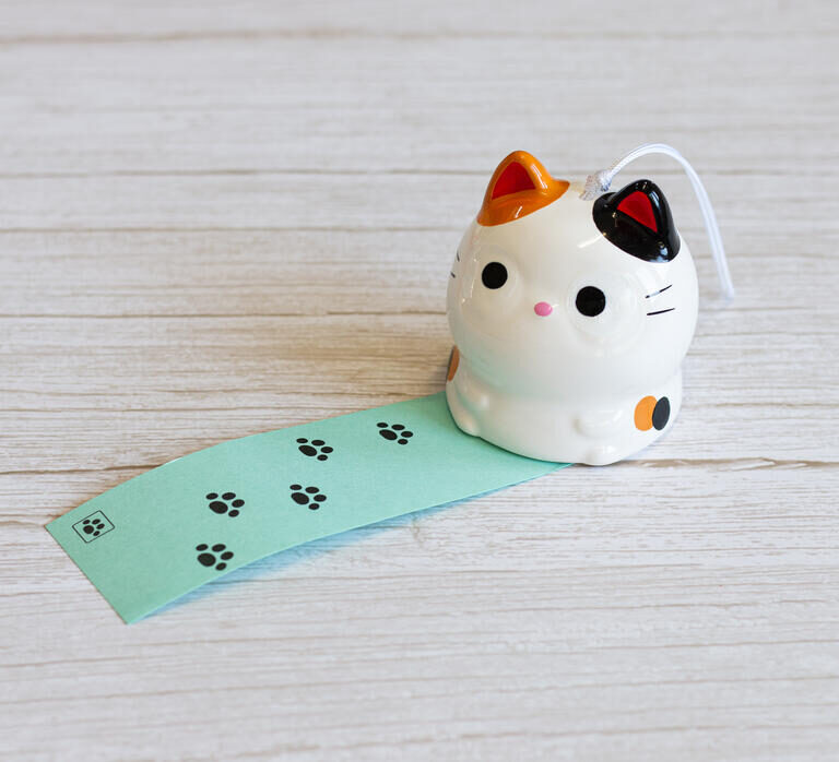 Campana a vento giapponese Furin gatto calico - immagine 3