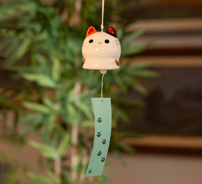 Campana a vento giapponese Furin gatto calico - immagine 4