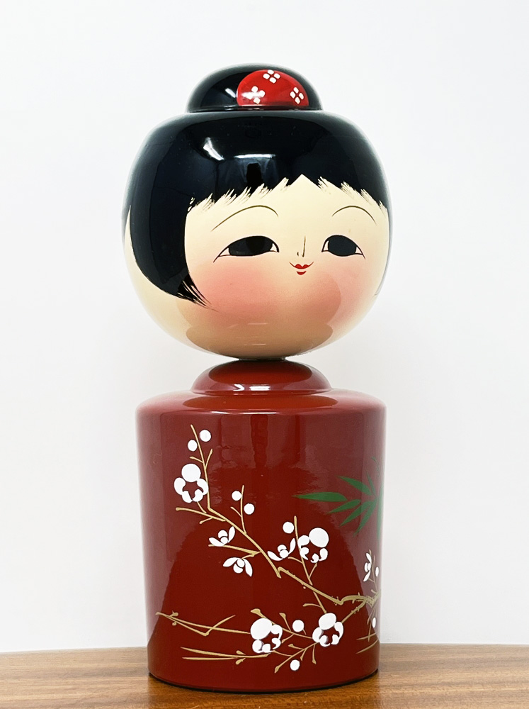 Pregiata kokeshi urushi - Ragazza dei fiori di Pruno - di Yanagiyama - immagine 4