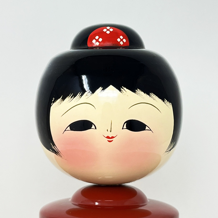 Pregiata kokeshi urushi - Ragazza dei fiori di Pruno - di Yanagiyama - immagine 5