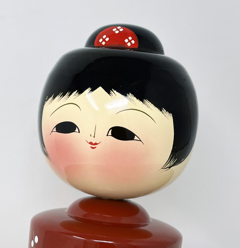 Pregiata kokeshi urushi - Ragazza dei fiori di Pruno - di Yanagiyama - immagine 9