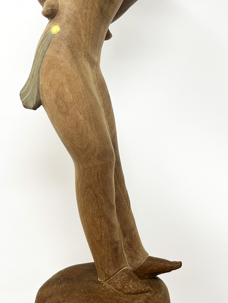 Pregiata scultura in legno “Boshigumo” – "Madre e figlio tra le nuvole" di Ono Naoko, con confezione in legno (39 cm) - immagine 8