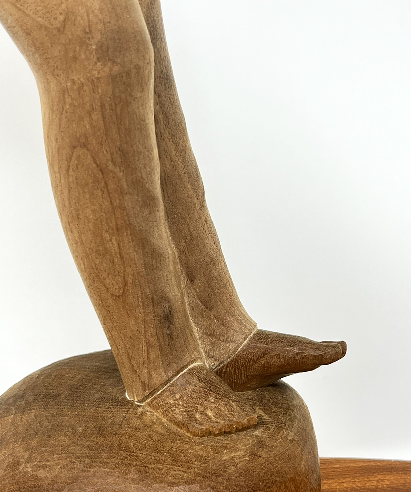 Pregiata scultura in legno “Boshigumo” – "Madre e figlio tra le nuvole" di Ono Naoko, con confezione in legno (39 cm) - immagine 14