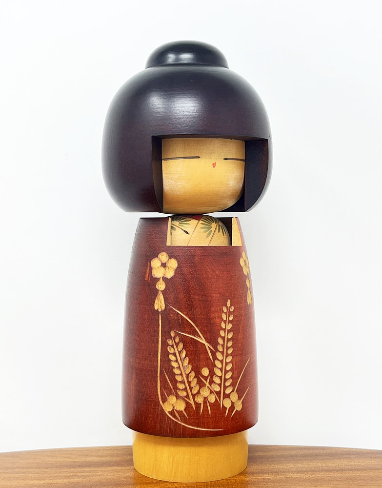 Raffinata kokeshi vintage "Shijō" - "Sentimento Poetico" di Suigai Sato (25,5cm) - immagine 4
