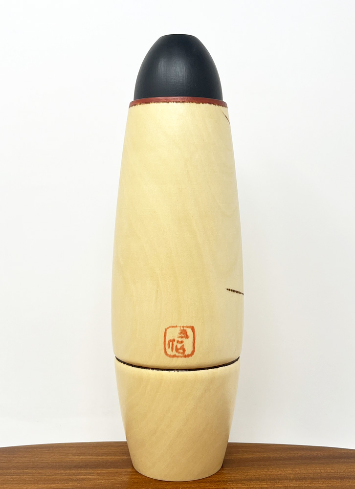Rara kokeshi vintage da collezione "Gin" - La Voce della Poesia di Sansaku Sekiguchi (26cm) - immagine 3