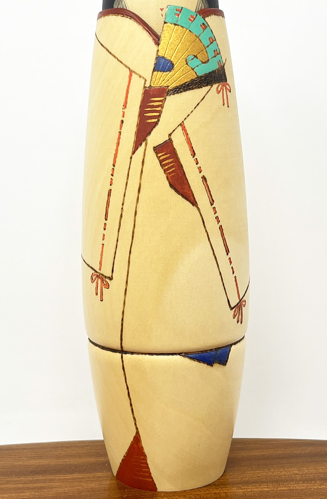 Rara kokeshi vintage da collezione "Gin" - La Voce della Poesia di Sansaku Sekiguchi (26cm) - immagine 5