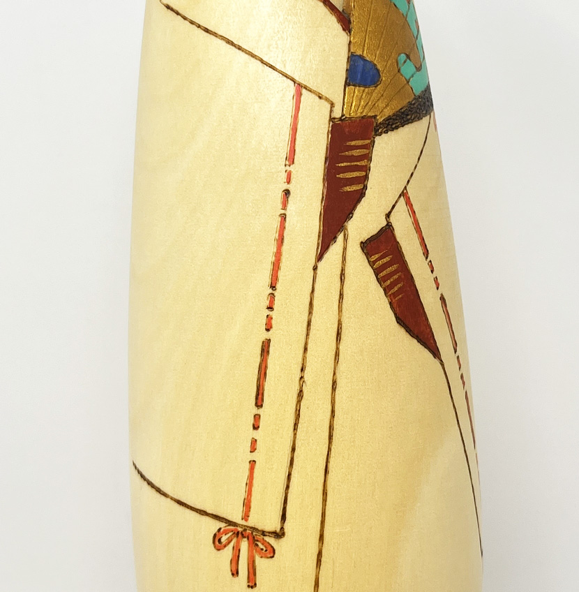 Rara kokeshi vintage da collezione "Gin" - La Voce della Poesia di Sansaku Sekiguchi (26cm) - immagine 7