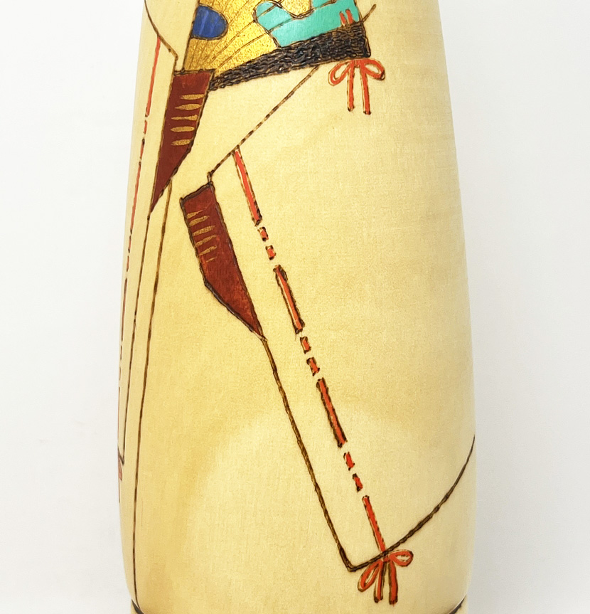 Rara kokeshi vintage da collezione "Gin" - La Voce della Poesia di Sansaku Sekiguchi (26cm) - immagine 8