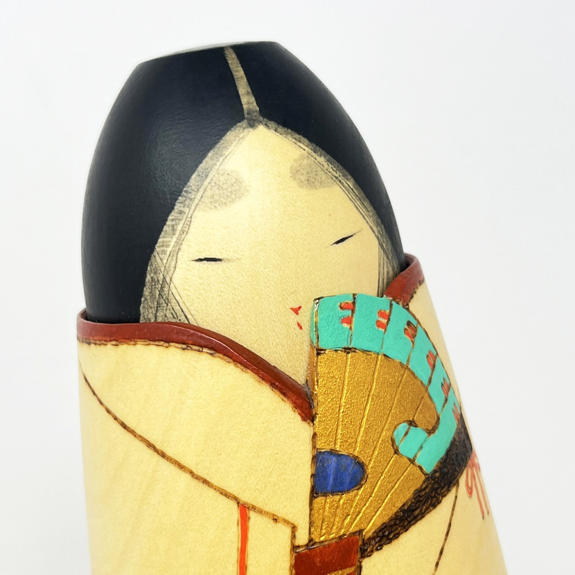Rara kokeshi vintage da collezione "Gin" - La Voce della Poesia di Sansaku Sekiguchi (26cm) - immagine 11
