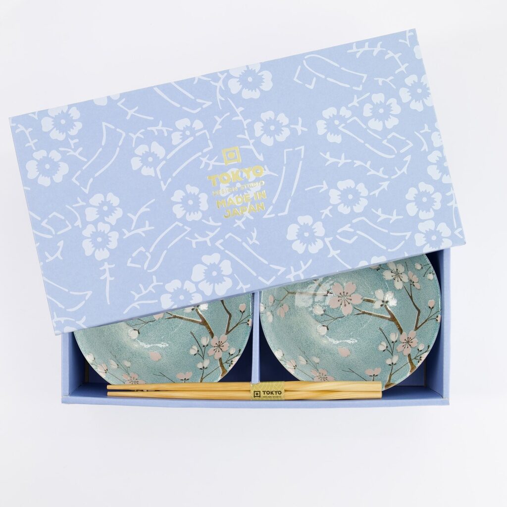 Set 2 ciotole giapponesi Fujisakura verde con bacchette – Tokyo Design Studio - immagine 3