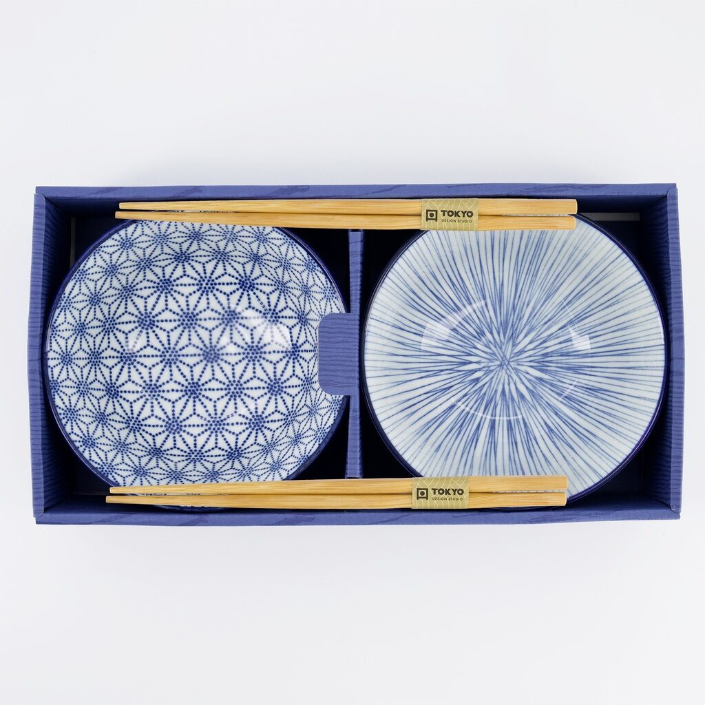 Set 2 ciotole giapponesi Nippon Blue con bacchette – Tokyo Design Studio - immagine 4