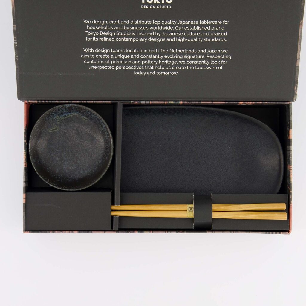 Set sushi giapponese Onyx Noir nero con bacchette – Tokyo Design Studio - immagine 7