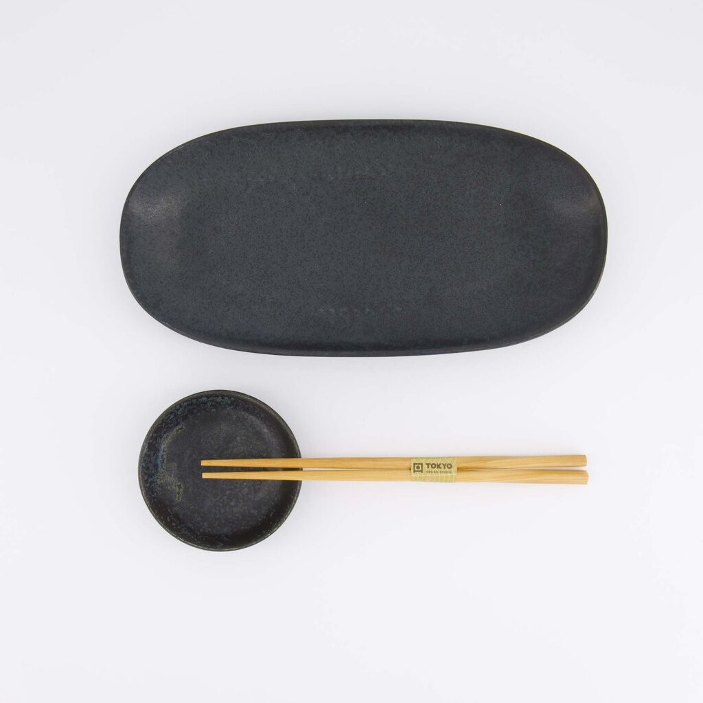 Set sushi giapponese Onyx Noir nero con bacchette – Tokyo Design Studio - immagine 3