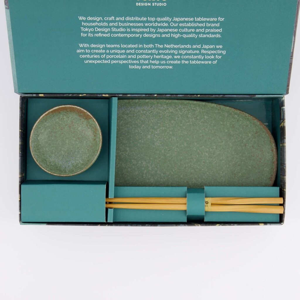 Set sushi giapponese Vert Sauge verde salvia con bacchette – Tokyo Design Studio - immagine 2
