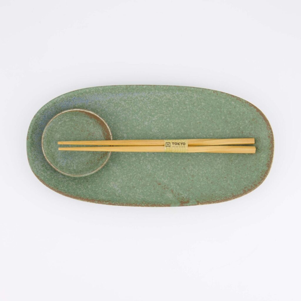 Set sushi giapponese Vert Sauge verde salvia con bacchette – Tokyo Design Studio - immagine 3