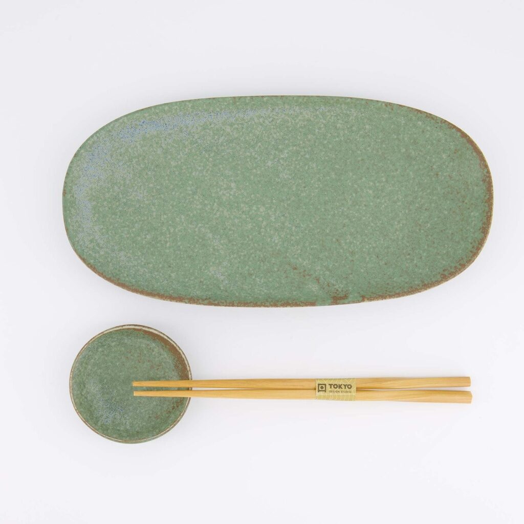 Set sushi giapponese Vert Sauge verde salvia con bacchette – Tokyo Design Studio - immagine 5