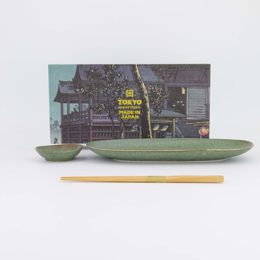 Set sushi giapponese Vert Sauge verde salvia con bacchette – Tokyo Design Studio