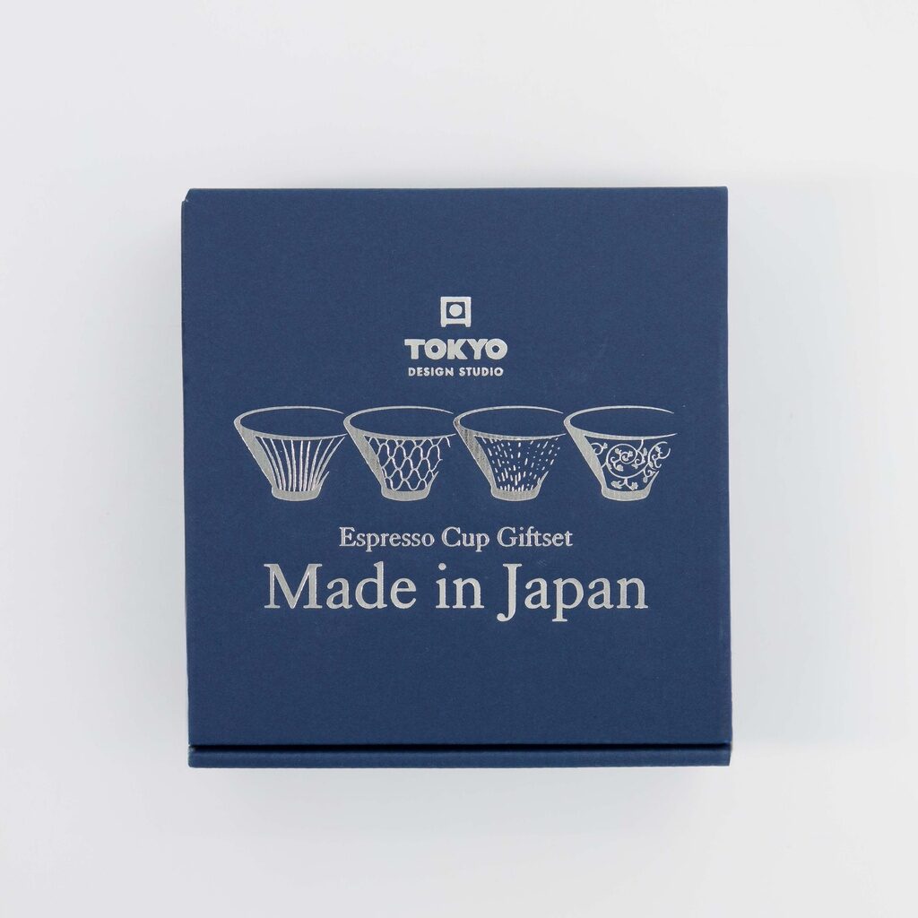 Set 4 tazzine espresso giapponesi Mashiko blu – Tokyo Design Studio - immagine 5