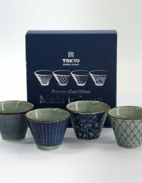 Set 4 tazzine espresso giapponesi Mashiko blu – Tokyo Design Studio