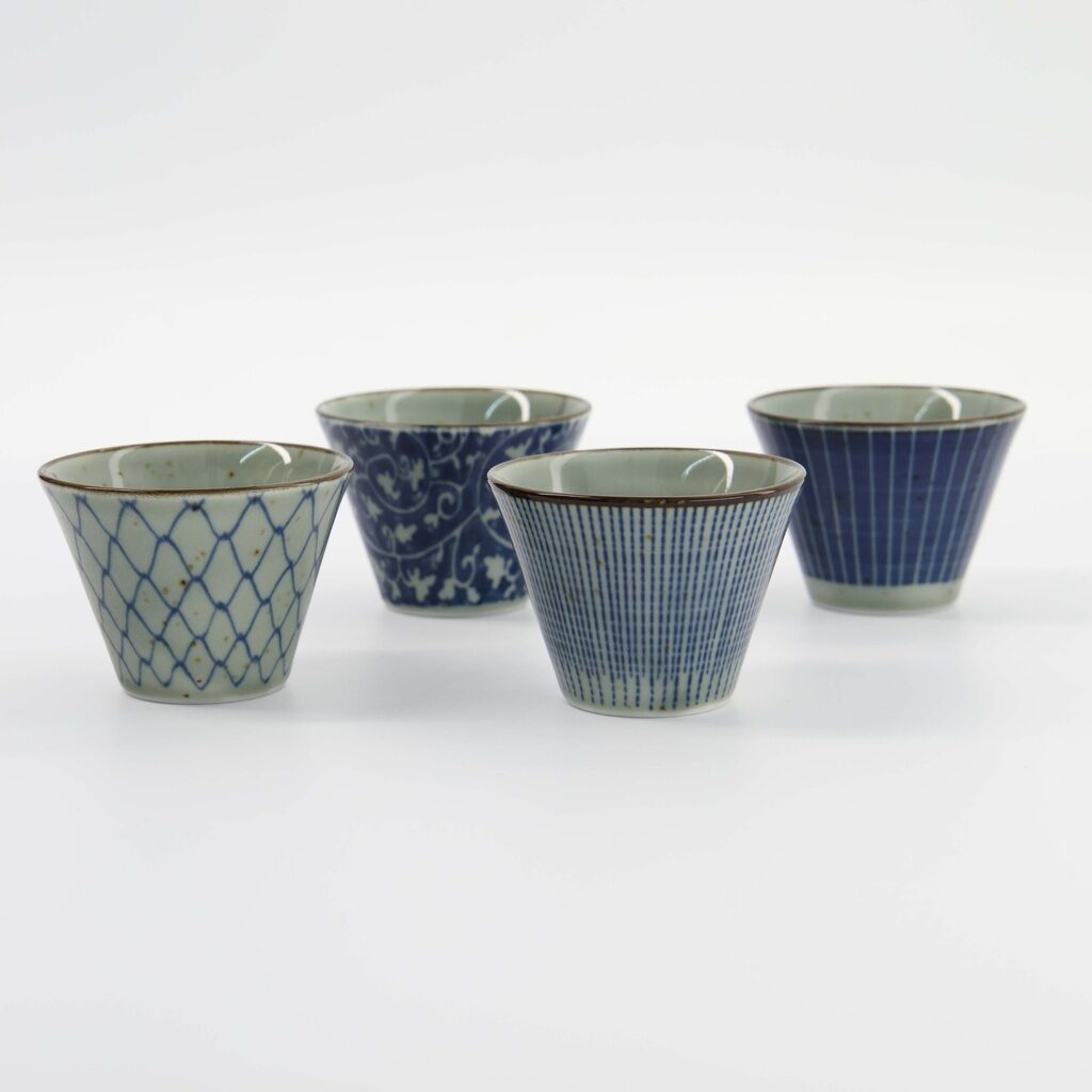 Set 4 tazzine espresso giapponesi Mashiko blu – Tokyo Design Studio - immagine 2