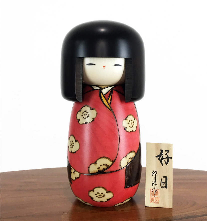 Kokeshi “Kōjitsu” rossa – Giorno Fortunato (M)
