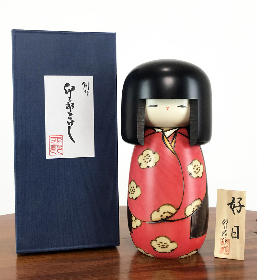 Kokeshi “Kōjitsu” rossa – Giorno Fortunato (M) - immagine 9